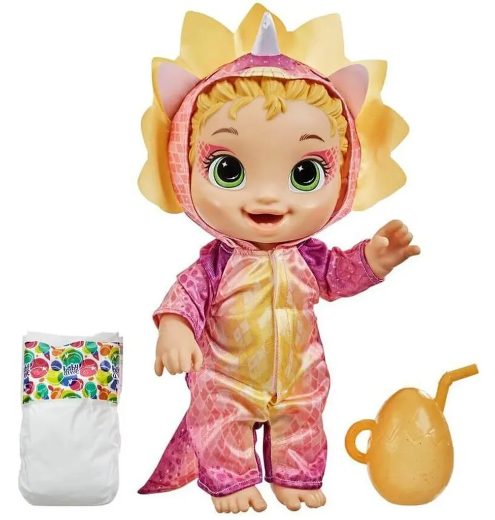 Poupée Baby Alive dinosaure articulée avec accessoires de jeu
