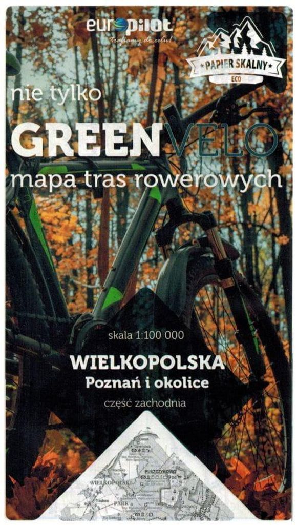 Poznań und Umgebung, westlicher Teil. Großpolen. Wasserfeste Radkarte. Nicht nur Green Velo. Euro Pilot