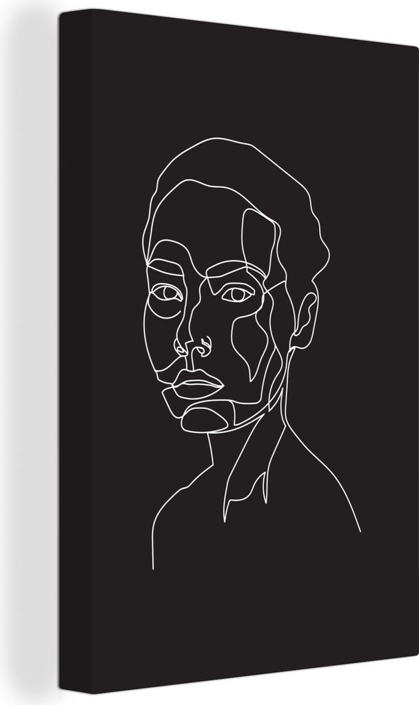 OneMillionCanvasses - Leinwandbilder - 90x140 cm, Strichzeichnung - Frau - Gesicht, Wandbilder Kunstdruck Wanddekoration - Foto auf Leinwand - Ge...