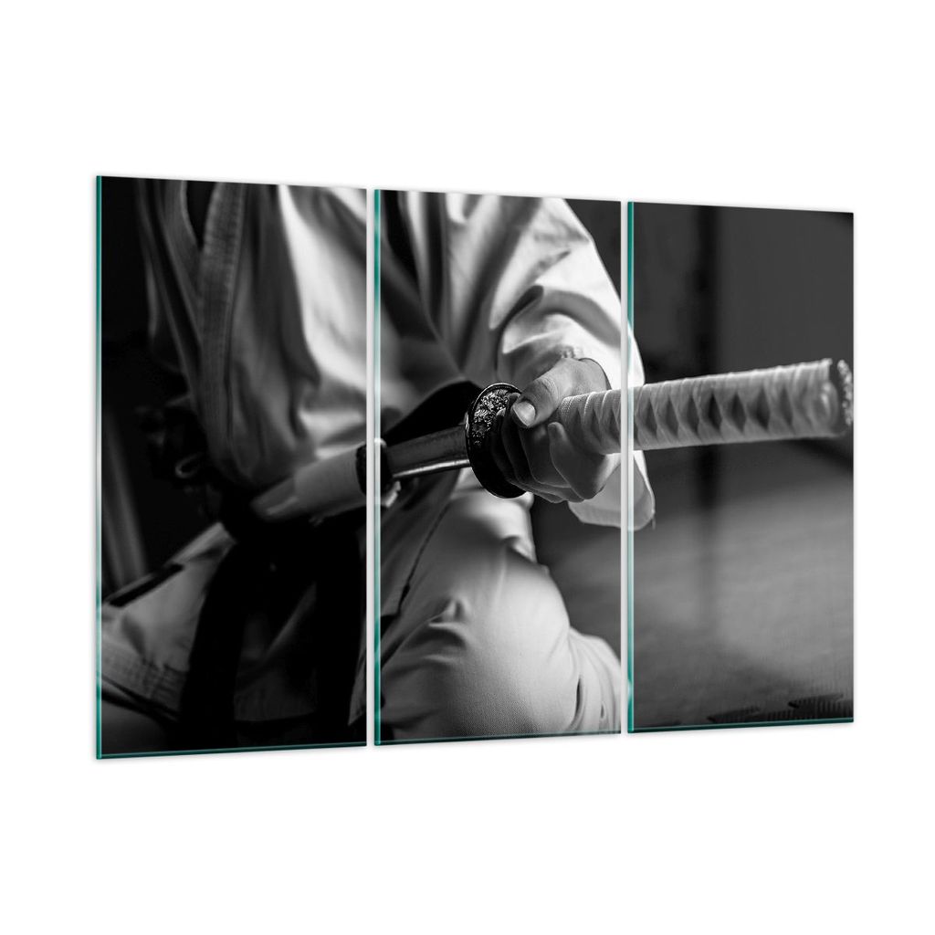 Bilder auf glas - Samurai-Schwert - 105x70cm - Glasbilder - Wandbilder - Kunstdruck - zum Aufhängen bereit - Wanddekoration aus Glas - Glas Bilder...