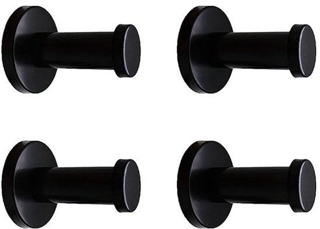 Stopper le désordre avec ces crochets muraux noirs inox lot de 4 - 5 cm