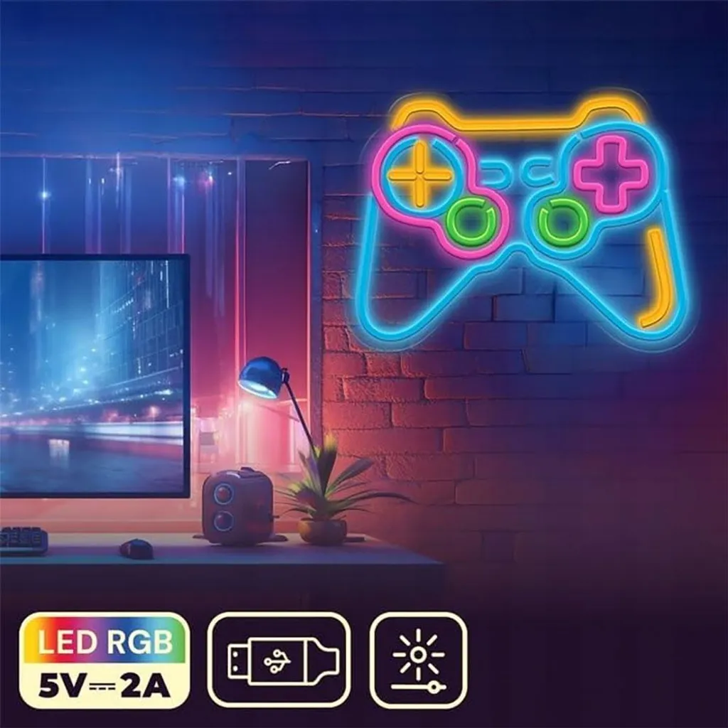 Borne Décorative Néon LED Multicolore PAD pour Setup Gaming et Salon - 5