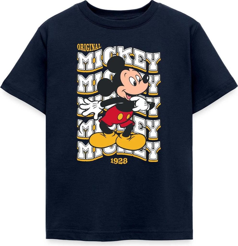Mickey & Minnie Mickey Mouse Original 1928 Kinder T-Shirt, 122/128 (7-8 Jahre), Navy