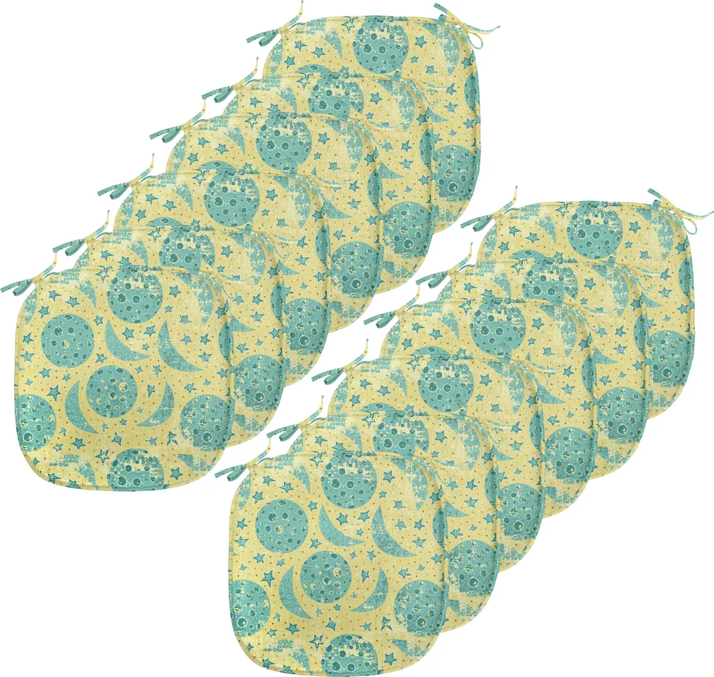 Set 12 Cuscini ABAKUHAUS 40cm Impermeabili Fasi Lunari Giallo