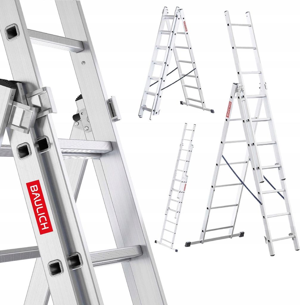 Baulich | Leiter - Aluminiumleiter - 3x7 - Multifunktional Produktbild 