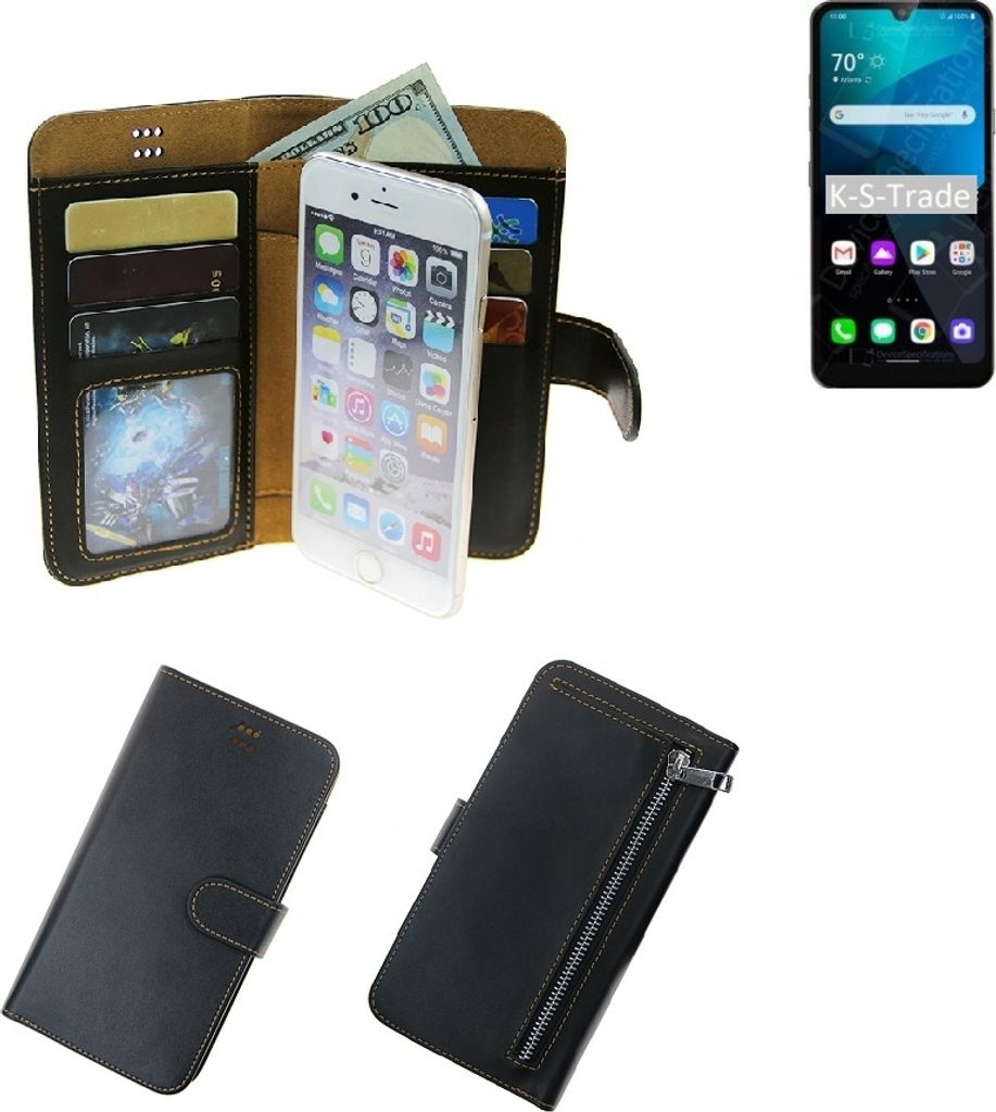 K-S-Trade Schutz Hülle kompatibel mit LG Electronics Harmony 4 Klapphülle Case Phone cover Slim Handytasche Handy Hülle schwarz aus Kunstleder (1