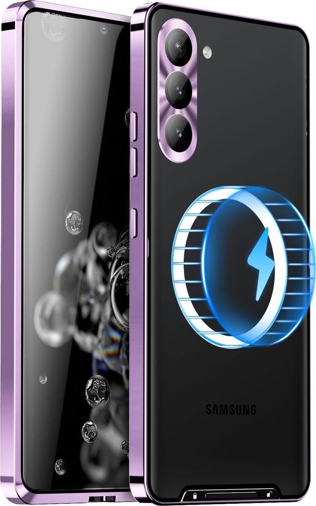 Für Samsung Galaxy S25 Plus 5G Magnetische Magsafe Frosted Metall Design Schutz Hülle Cover Lila