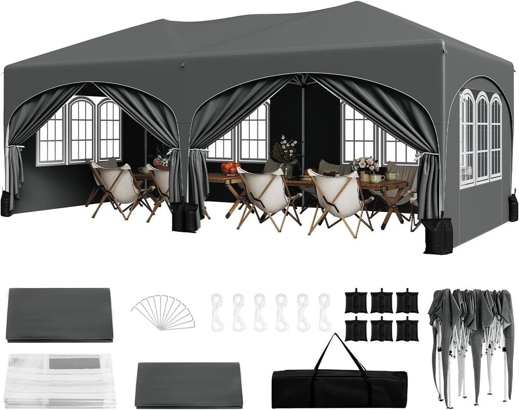 WOLTU Faltpavillon mit Halbmond Dach Tragetasche, Produktbild 