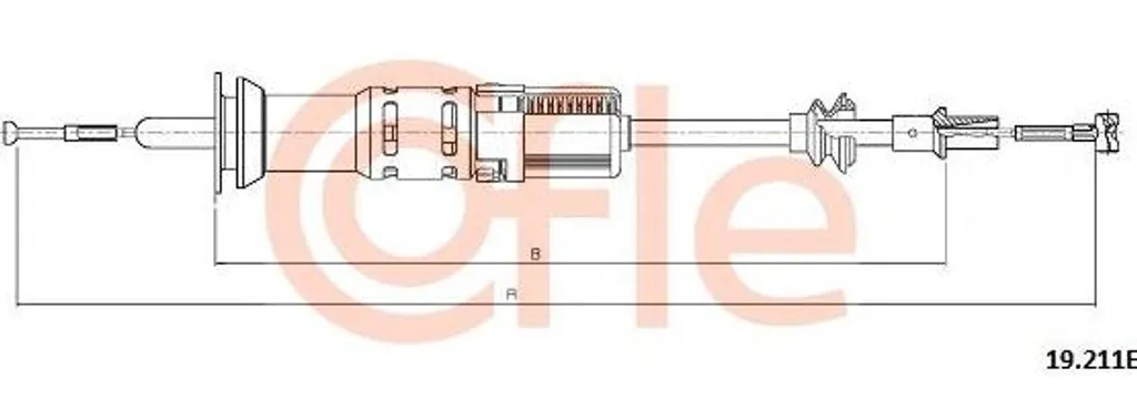 Câble d'embrayage pour réparation VW Caddy et Seat Inca - Ref 19.211E