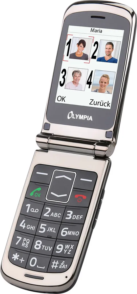 Mobile à Grosses Touches Olympia View Compatible Appareils Auditifs Noir
