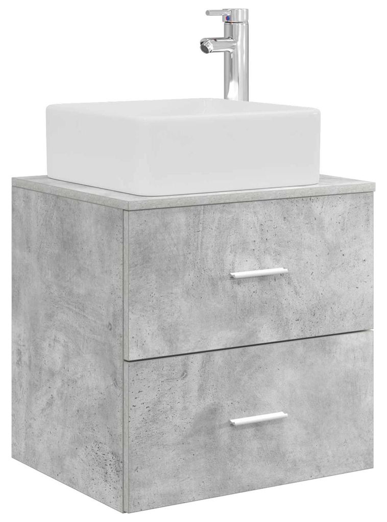 vidaXL Wandmontierte Waschtisch Betongrau 53 x 34,5 x 63 cm