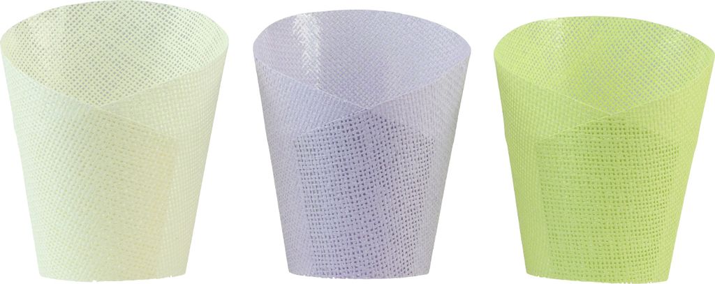 Pflanztopf Papier Ø9cm H18cm Grün Gelb Lila Set 9 Deko, 9 Stück