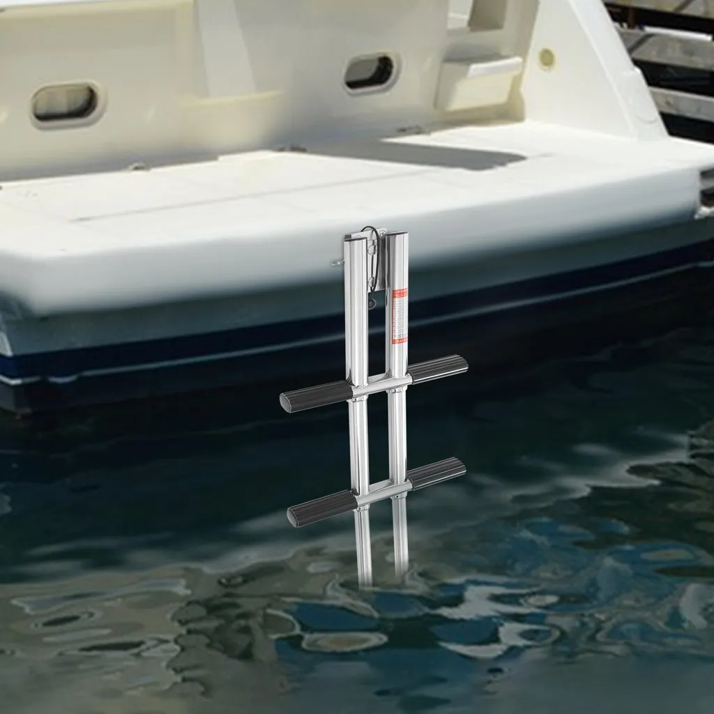 Escabeau télescopique 4 marches compact avec hauteur réglable 105cm