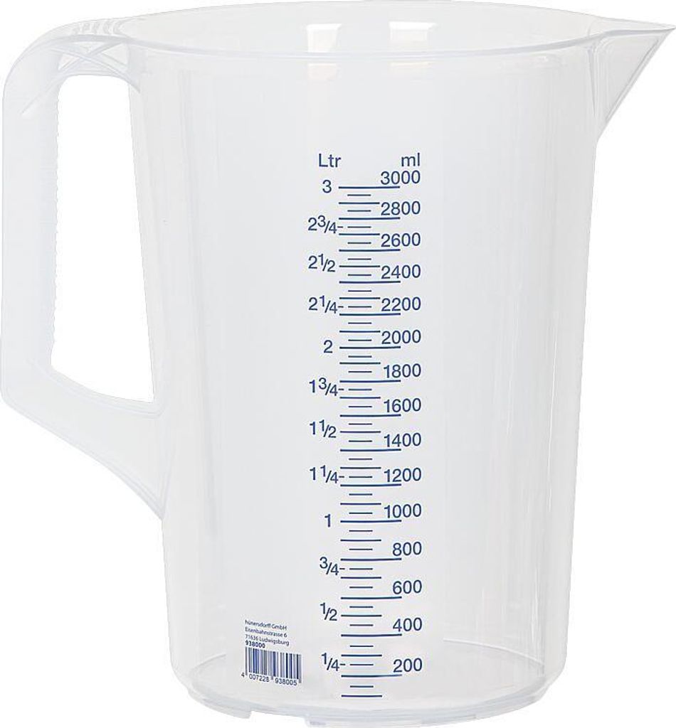 Hünersdorff Messkanne 3000ml Polypropylen Durchmesser 175 x Produktbild 