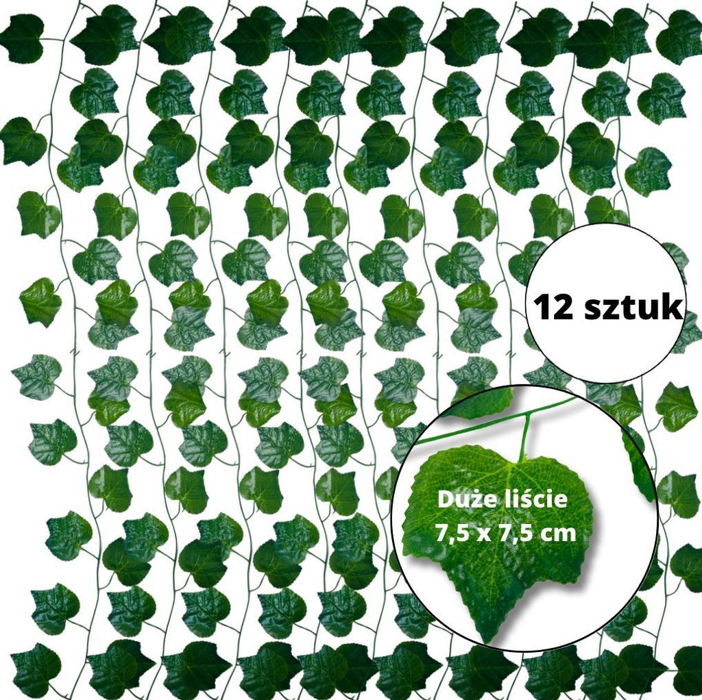 Efeugirlande - 235 cm - 12 Stück