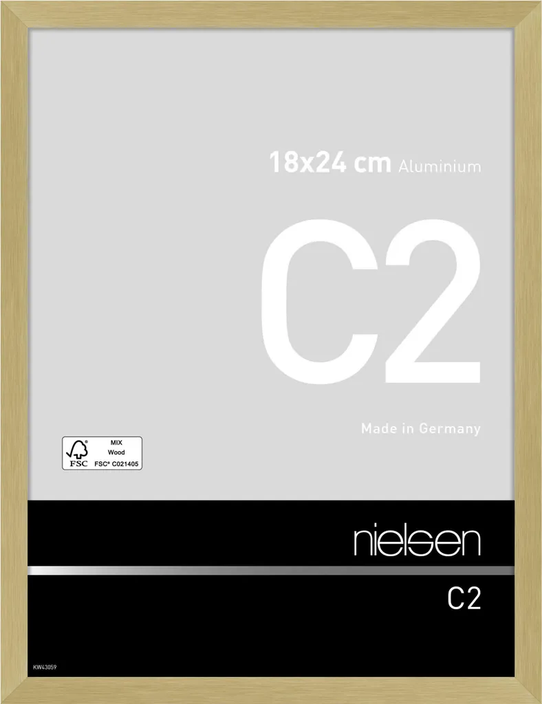 Cornice Nielsen C2 18x24 Oro Testurizzato - Alluminio Design Minimal