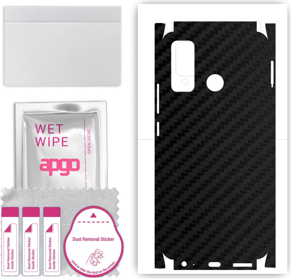 apgo Rückseite + Seiten Schutzfolie, Skin, kompatibel mit Tecno Spark 5, Hinten Displayschutzfolie aus Vinylfolie, kratzfest, einfache Montage - S...
