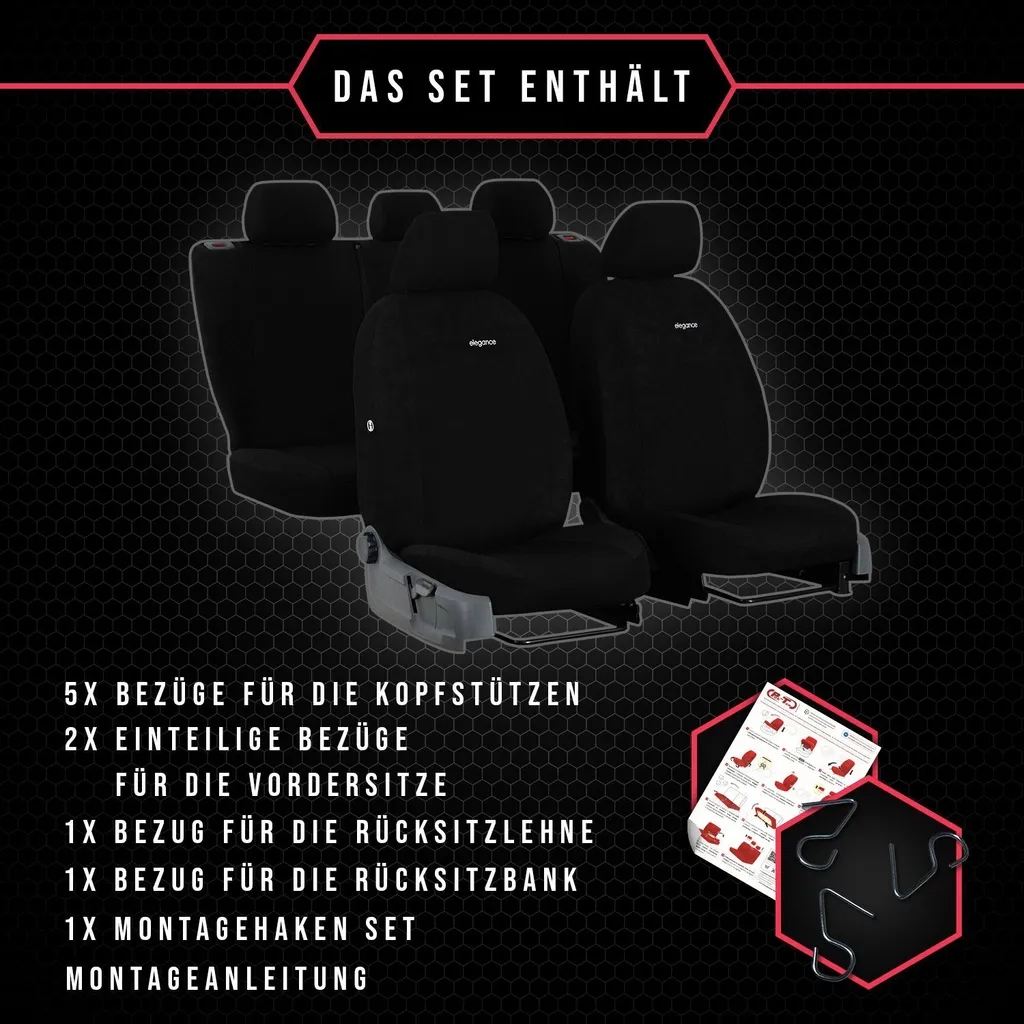 Set Coprisedili Auto Hyundai i10 Nero | Miglior Rapporto Qualità-Prezzo - 9