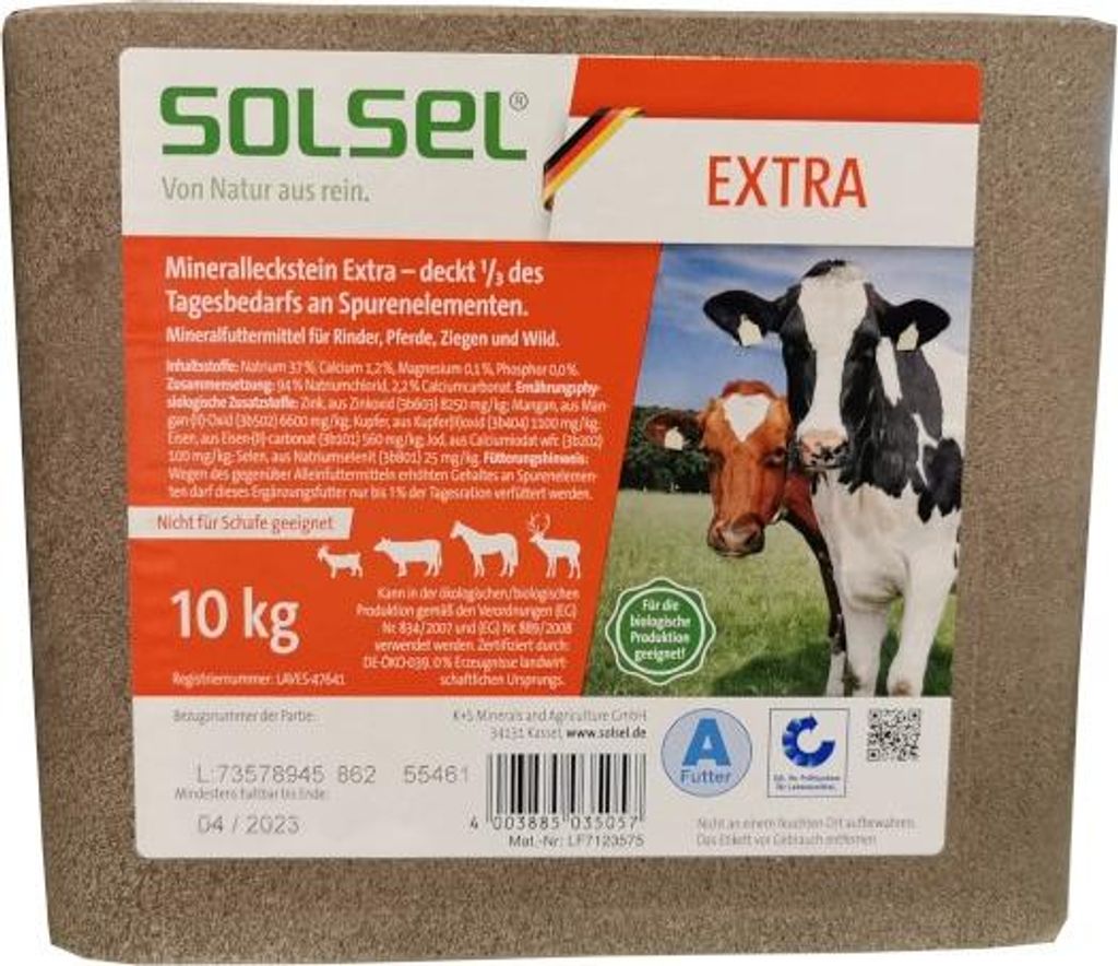 Solsel Extra 10kg Mineralstein Salzleckstein Leckstein Produktbild 