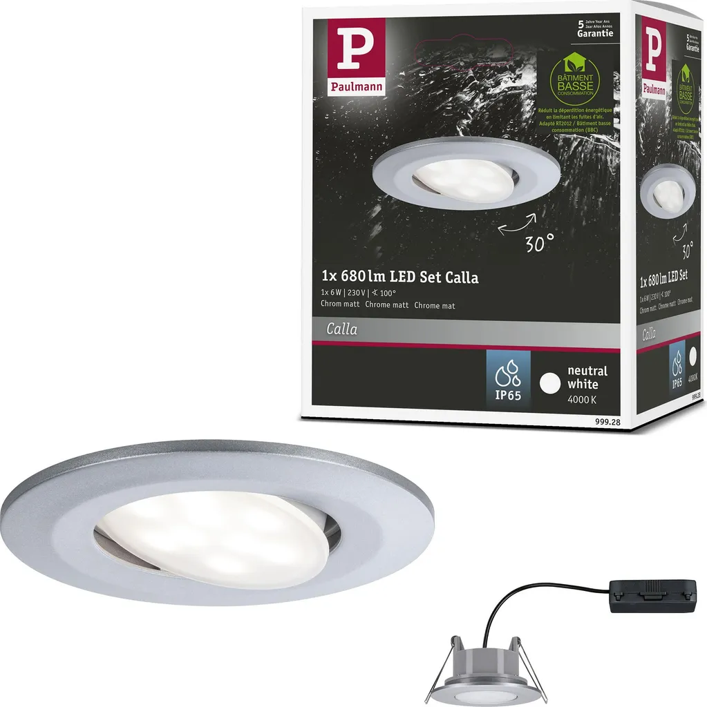 Paulmann Calla LED Incasso Orientabile IP65: Luce Professionale per Bagno