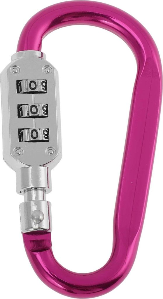 Kombinationsschlösser, 3-Ziffern-Kombinationsschloss D-Ring-Clip-Schloss, 42mm D-Typ Vorhängeschloss für Motorrad Fahrrad, Rosarot