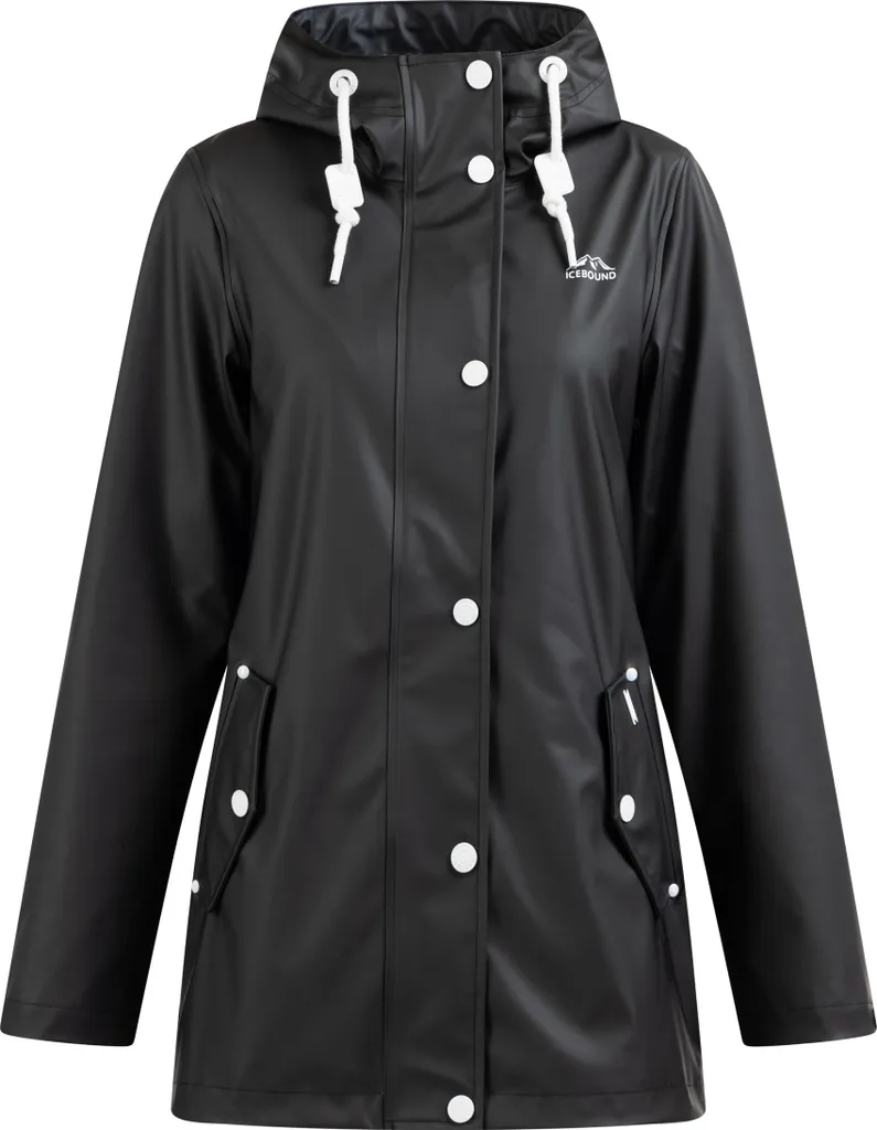 Giacca Antipioggia ICEBOUND Donna Nera S - Impermeabile Urban Parka