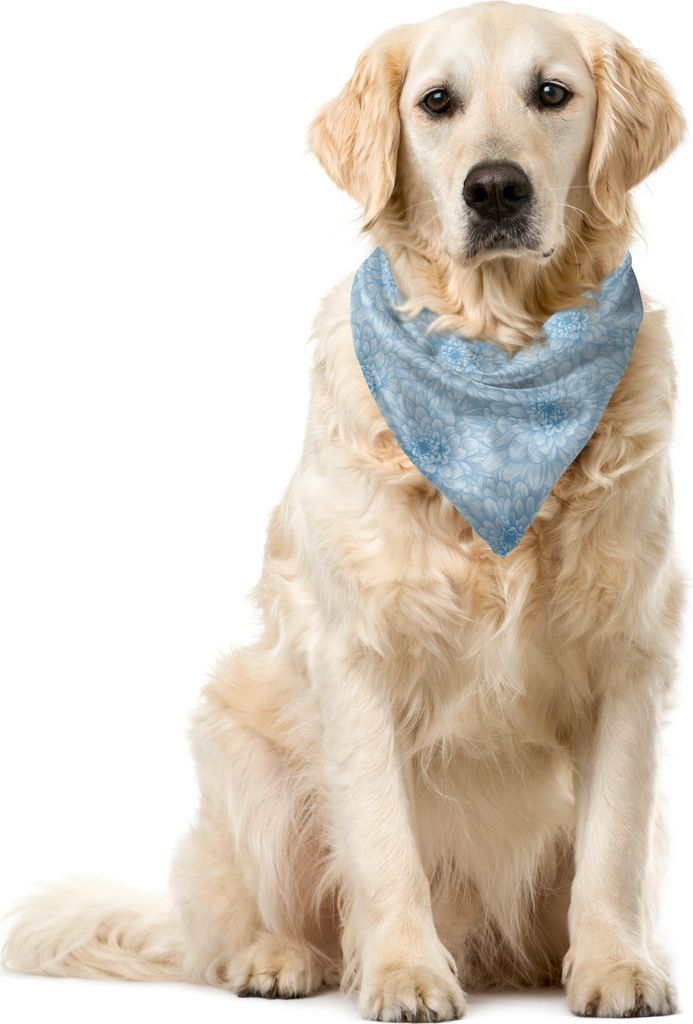 ABAKUHAUS Blau Haustier Bandana, Blooming Romantik, 55x55 cm, Blau