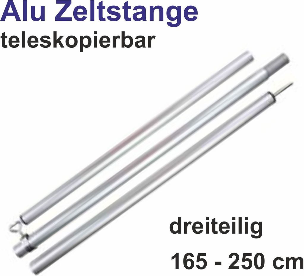 Alu Zeltstange 165 - 250cm Teleskop Aufstellstange für Zelt Produktbild 