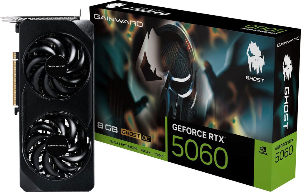 Gainward GeForce RTX 5060 Ghost 8GB OC, Grafikkarte, (DLSS 4, 3x