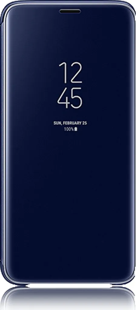 Étui Miroir Galaxy S9 avec Support Vidéo Intégré Clear View Bleu Navy