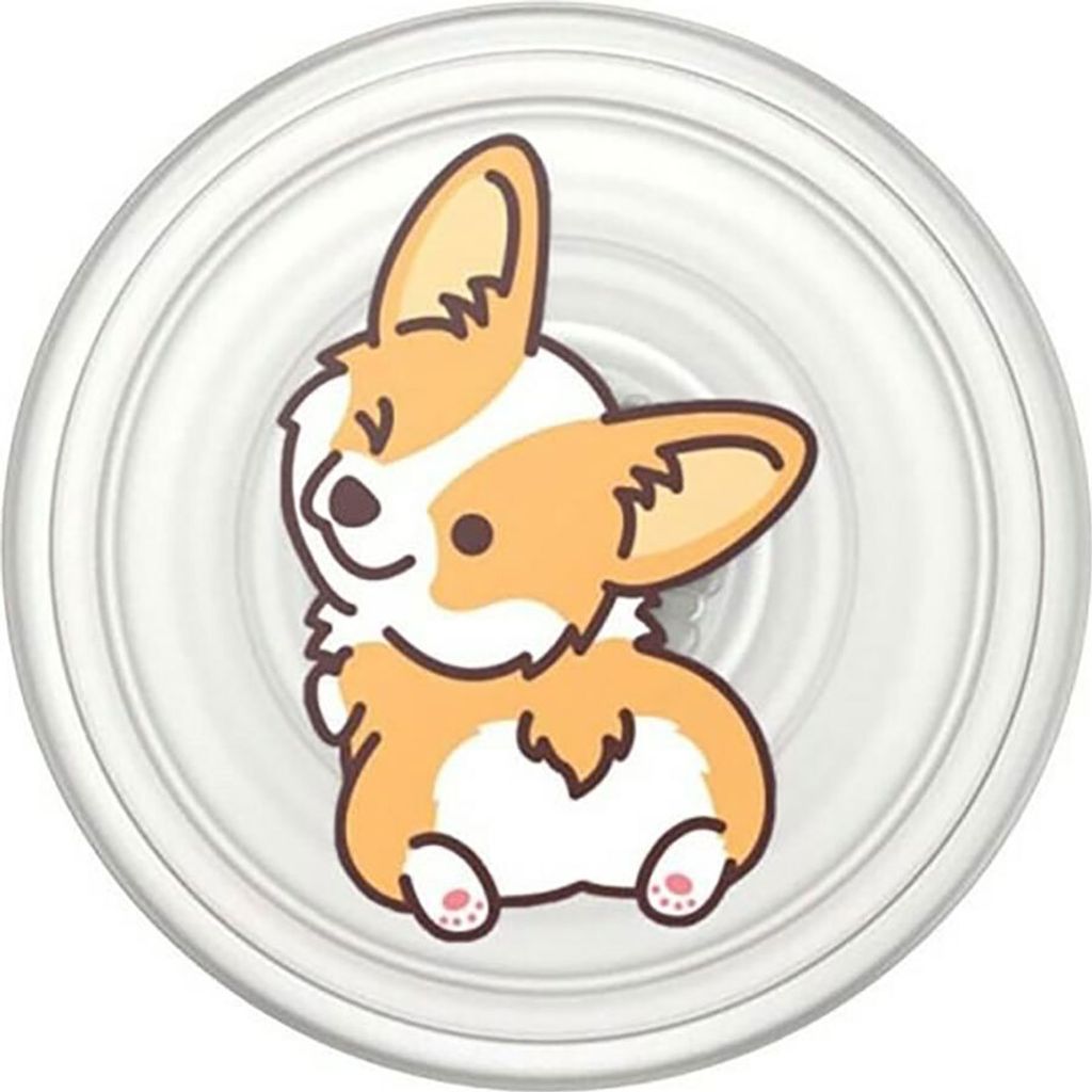 PopSockets | PopGrip | Ausziehbarer Sockel und Griff für Smartphones und Tablets | Fingerhalter Plant Cheeky Corgi