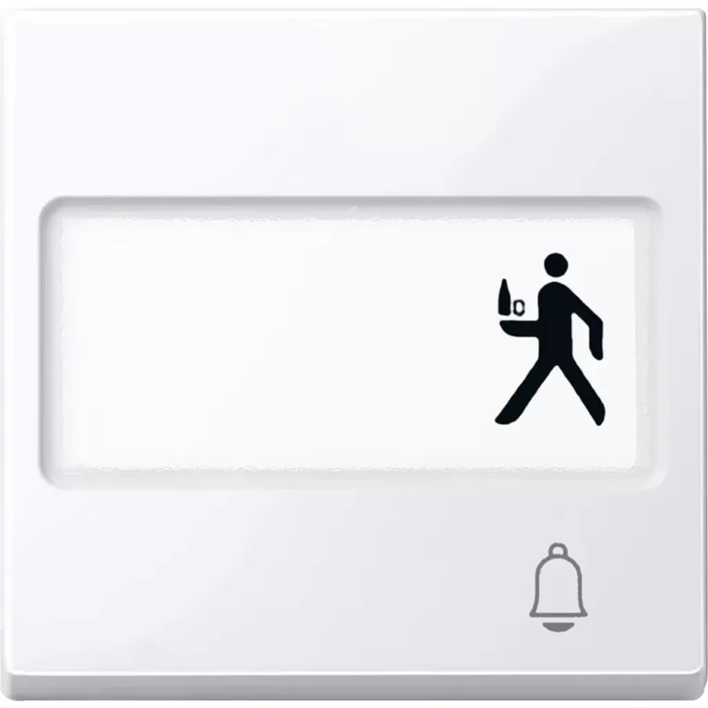 Touche d'interrupteur avec porte-étiquette blanc alpin finition brillante