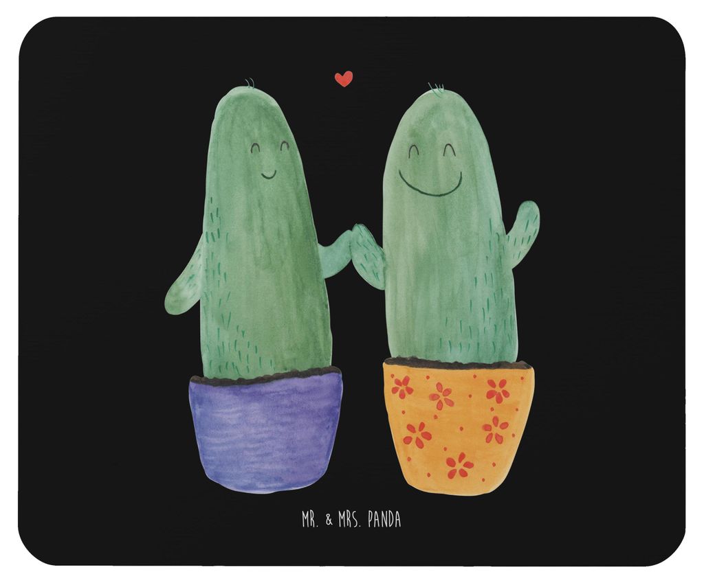 Mr. & Mrs. Panda Mousepad Kaktus Liebe - Schwarz - Geschenk, Mouse Pad, Mauspad, Love, Trennung, notebook, laptop, pc mausunterlage, Liebesnachrich...