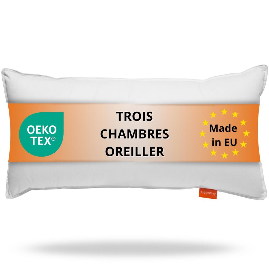 Oreiller en plumes 40 x 80 cm, à 3 compartiments, 100% Image du produit 