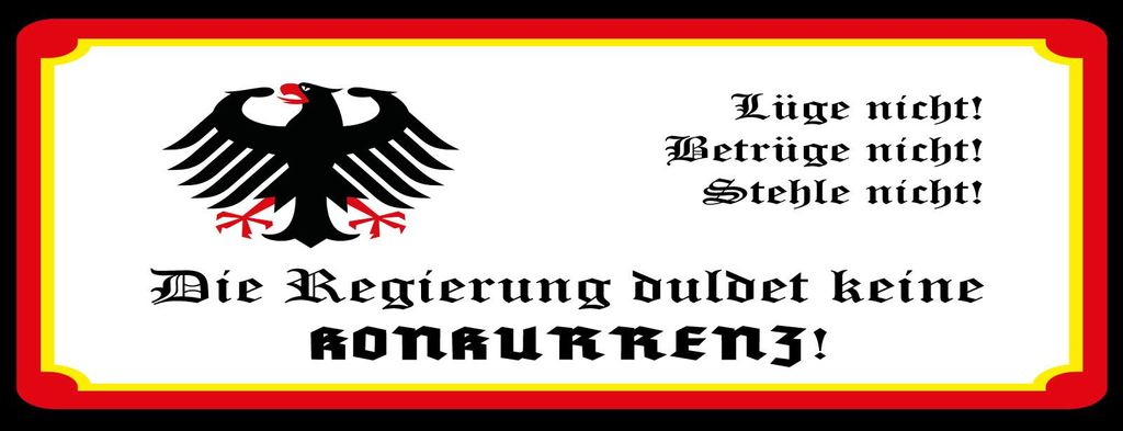 vianmo Blechschild 10x27 cm Regierung konkurrenz