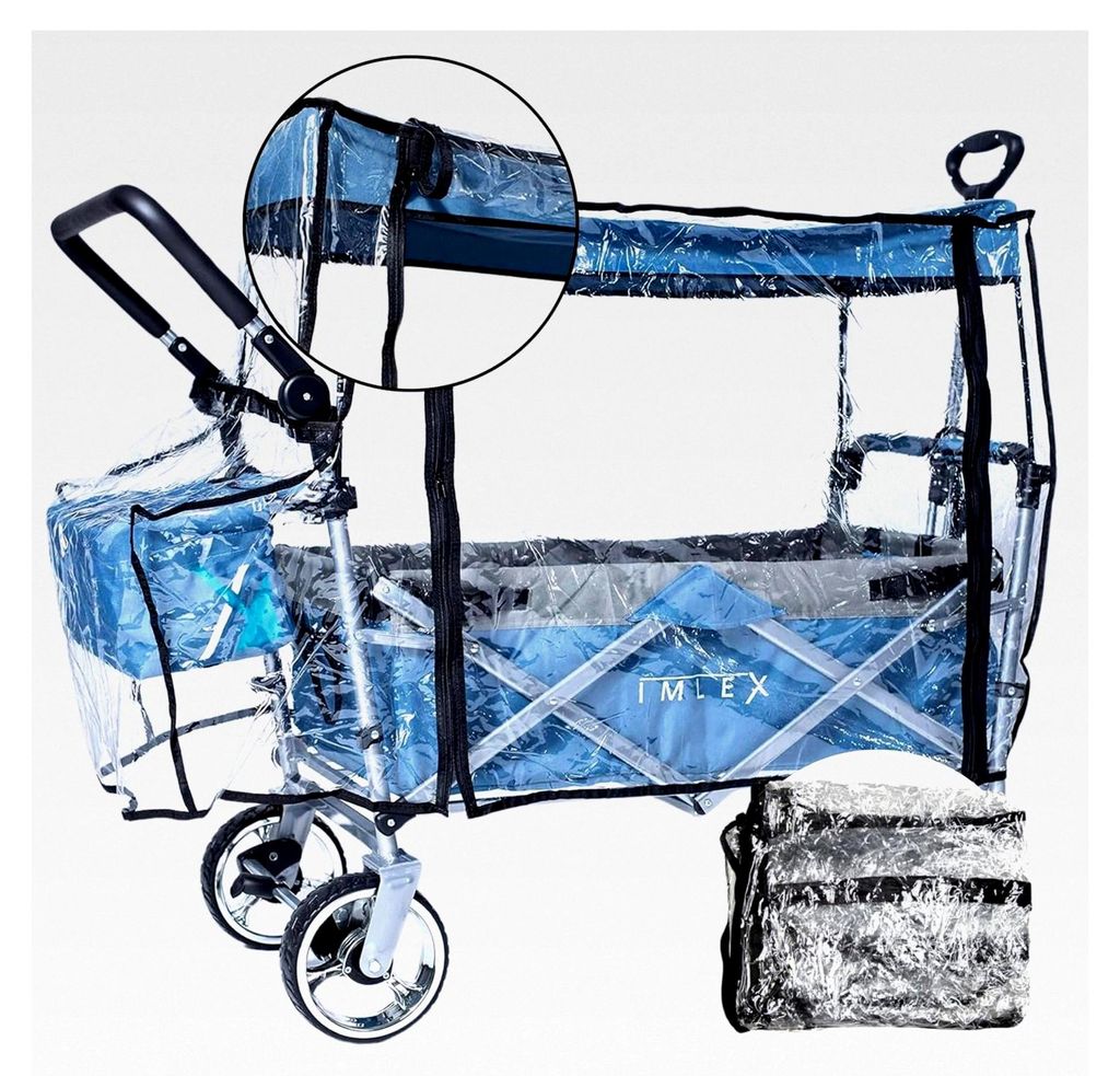 Regenschutz Zubehör für Bollerwagen Regenabdeckung Regenschutzhülle für klappbaren Bollerwagen mit Schiebegriff