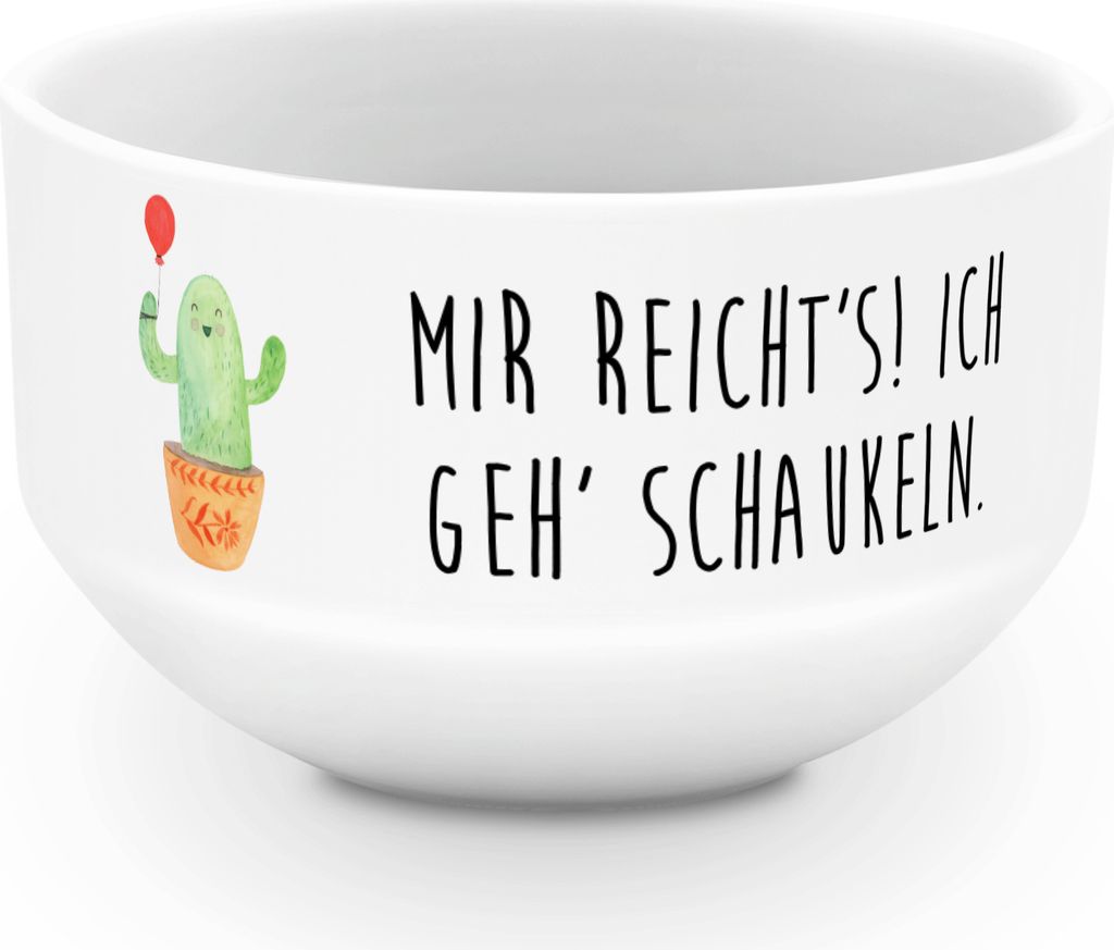 Mr. & Mrs. Panda frühstücksbowl Kaktus Luftballon - Weiß - Geschenk, Suppenschüssel, Ausbildung, dessertschale, schale, Freundin, Prüfung, Bü...