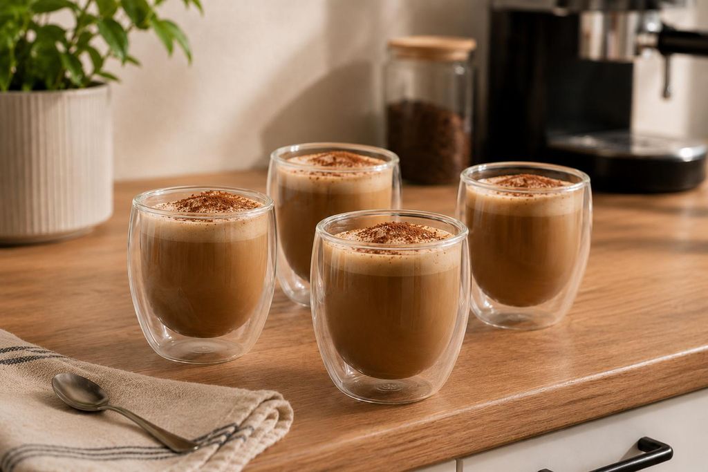 4er Set Doppelwandige Thermogläser 300 ml – Latte Macchiato Produktbild 