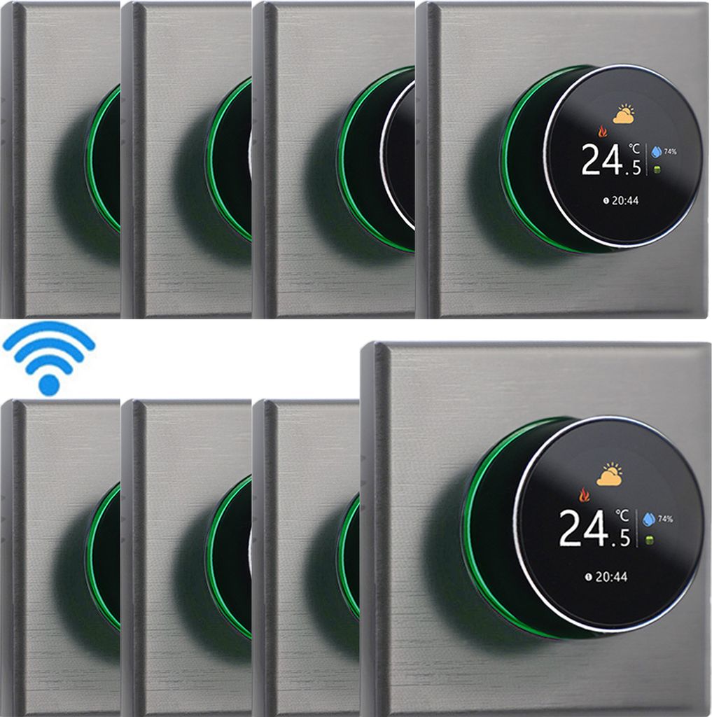 8X WIFI Smart Thermostat, Digital LCD Raumthermostat Farbbildschirm Wandthermostat Fussbodenheizung fuer 3A Warmwasserbereitung mit Hintergrundbele...