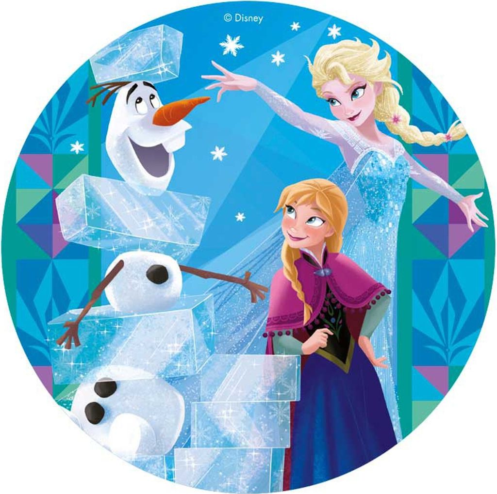 Jadalny topper na tort Disney Frozen II Elsa, Anna, Olaf Zdjęcie produktu 