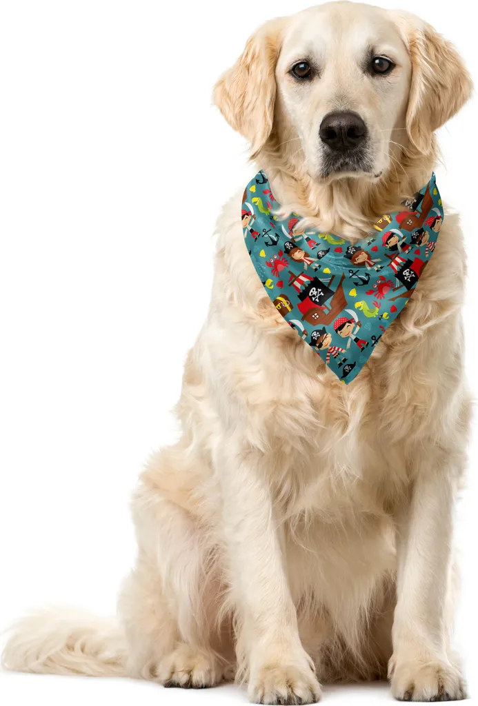 ABAKUHAUS Bandana per animali domestici Pirates, Retro Kids Adventure, 40x40 cm, multicolore