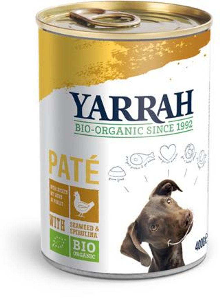 Yarrah Hond Pate Met Kip  (400 gr) Productafbeelding 