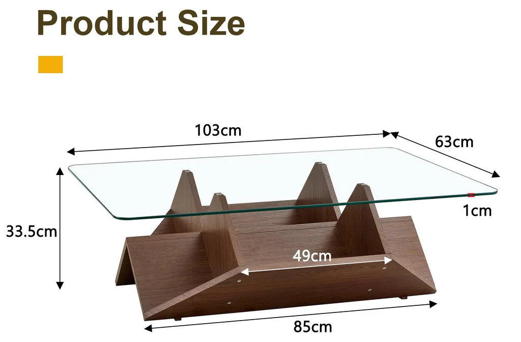 Optimisez votre salon : Table basse à rangements multiples en noyer - 5