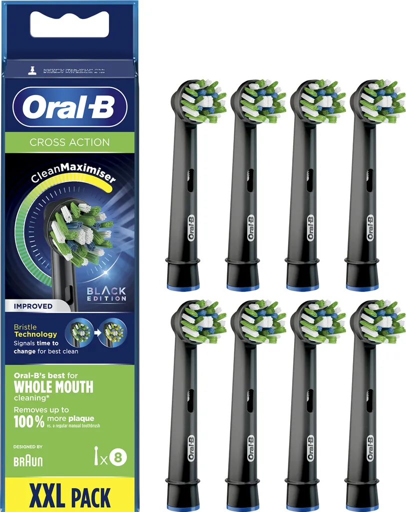 Oral-B Cross Action EB20 Black têtes de brosse inclinées lot de 8 unités