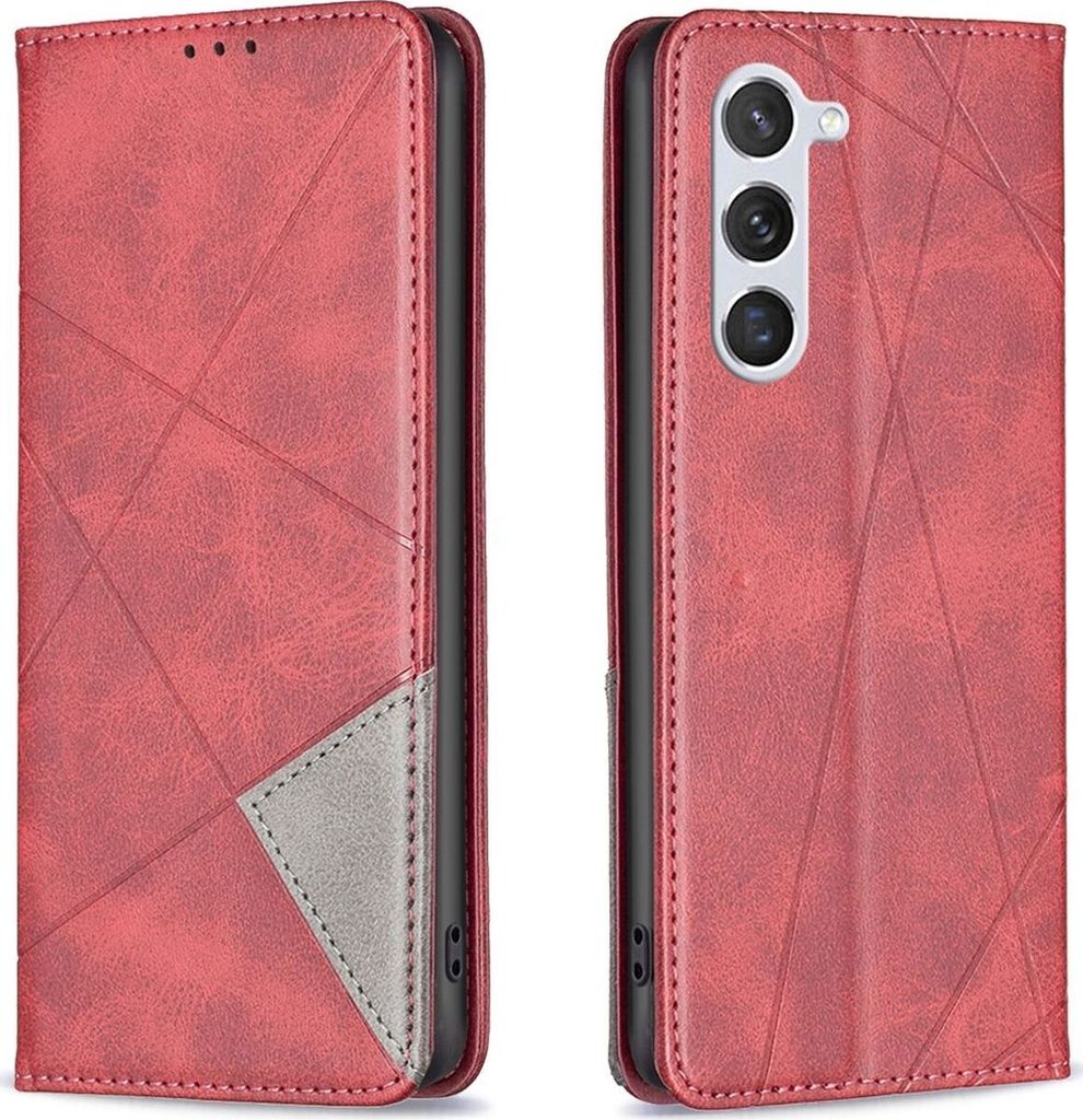 Mobigear Rhombus Slim Samsung Galaxy S25 Hülle Klapphülle - Rot
