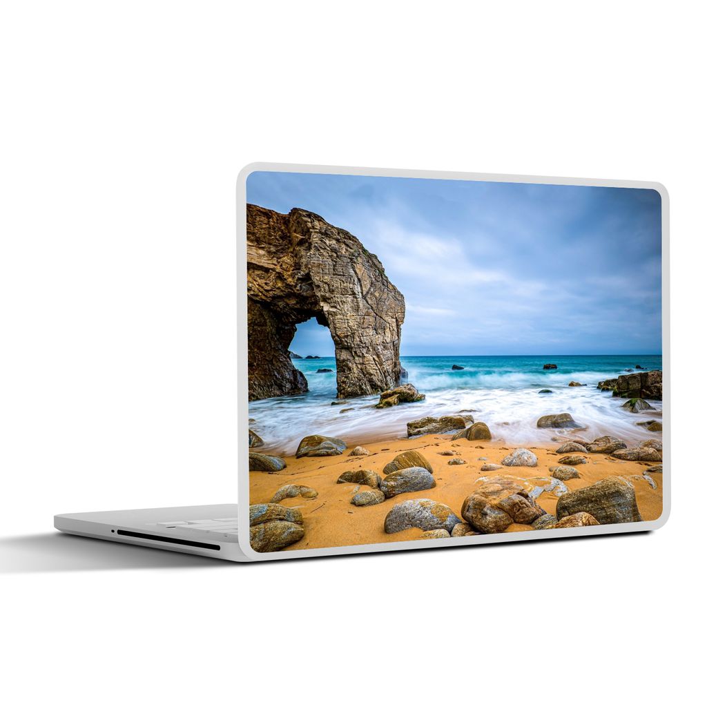 MuchoWow Laptop Aufkleber Sticker Cover Steine - Wasser - Strand - Felsen - Wellen 36.5x27.5 cm - Laptop-Sticker