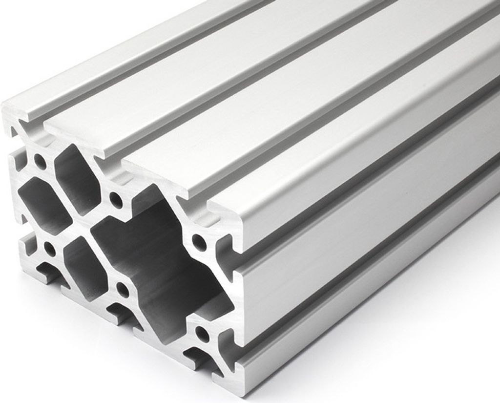 Länge 1850mm - Aluminiumprofil 80x120S I-Typ Nut 8 (schwer), silber eloxiert. Aluminium Profil 80x120 Alu Profile 80 x 120 Montage- Systemprofil