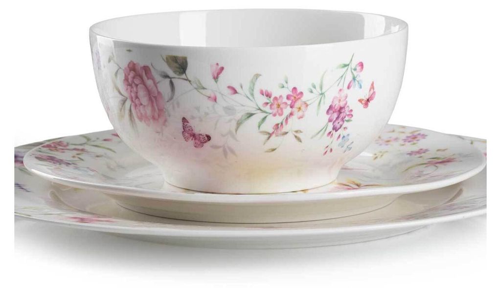 Silver Spoons Dessertteller – Elegante Einweg-Teller Mit Chinesischem Blumenmuster, 19 Cm, 10 Stück