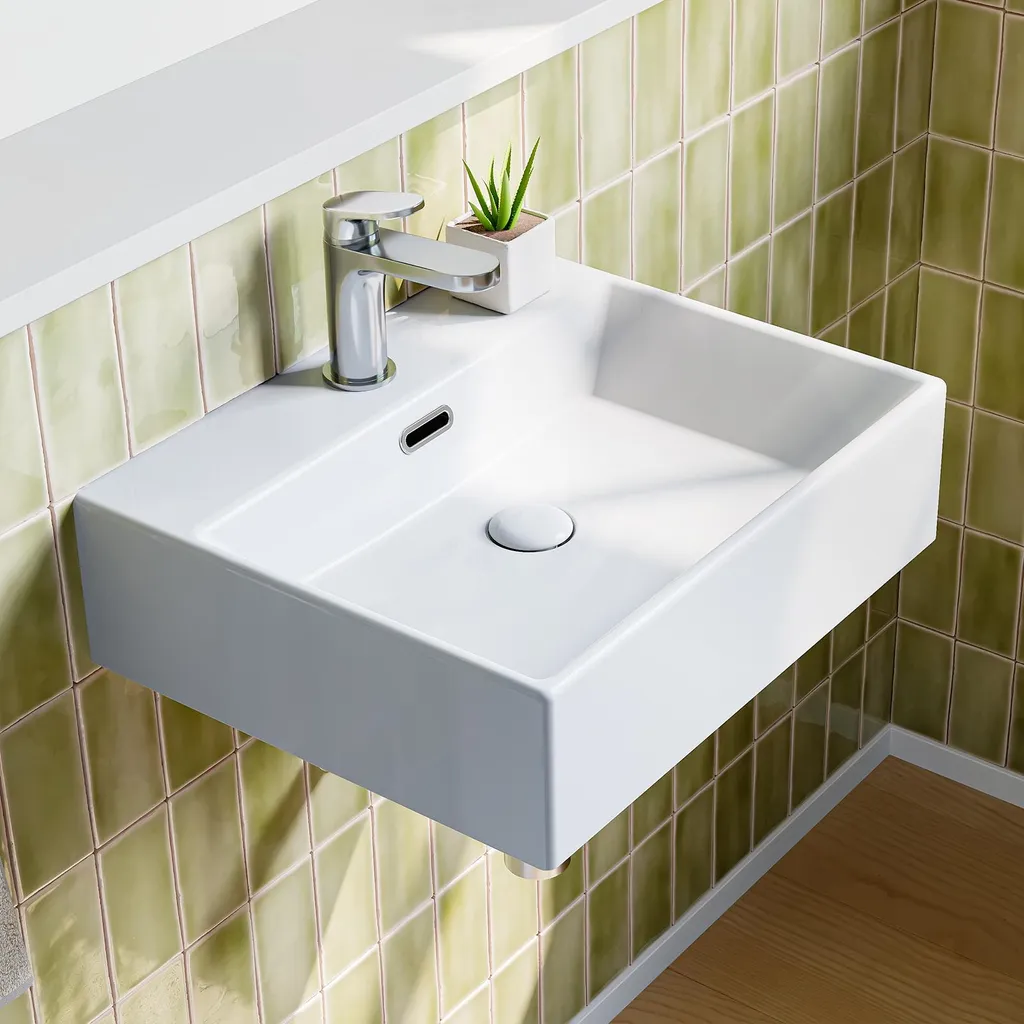 HOROW Lavabo Ceramica Bianco 50x42 - Eccellenza a Prezzo Outlet