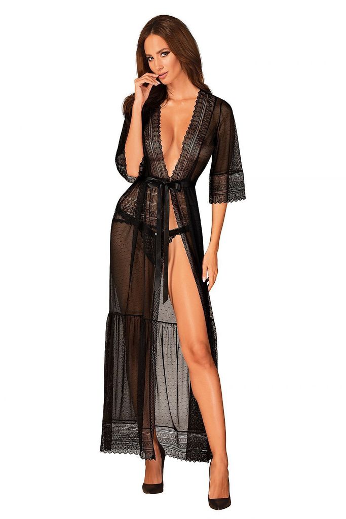 OBSESSIVE - Estiqua Long Peignoir - XS/S